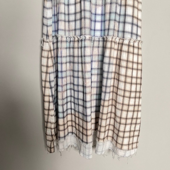 R13 Plaid Tiered Shredded Relaxed Midi Dress Size S - Picture 10 of 14